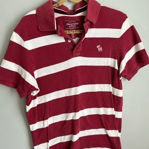 Abercrombie & Fitch polo maroon/whiteXL